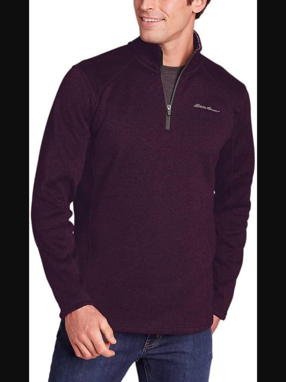 EDDIE BAUER XS Men’s Radiator Fleece 1/4-Zip Eggplant
